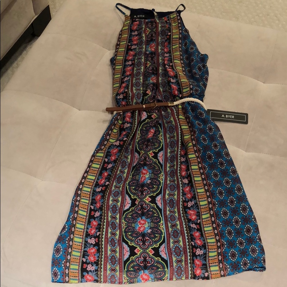 A. Byer Multi Color Dress with belt
